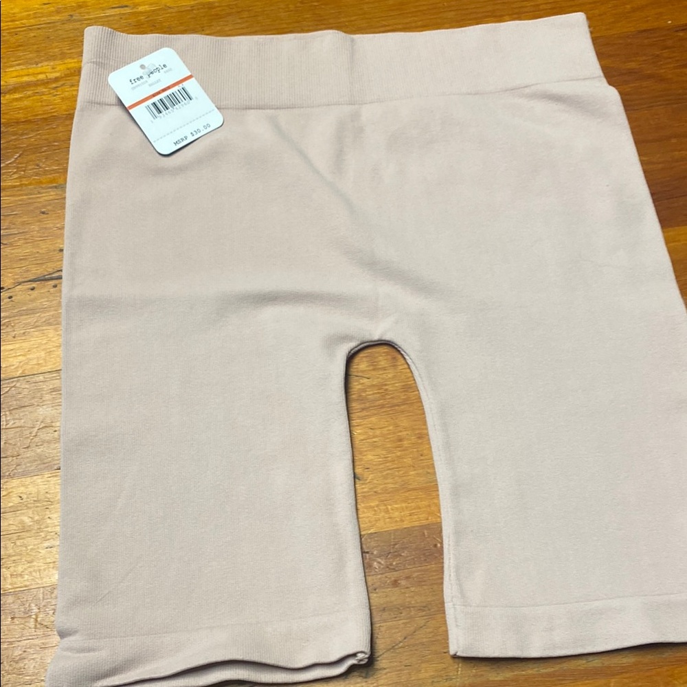 Free People Tan/Dusty Pink Athletic Bike or Ballet Shorts Stretchy Seamless